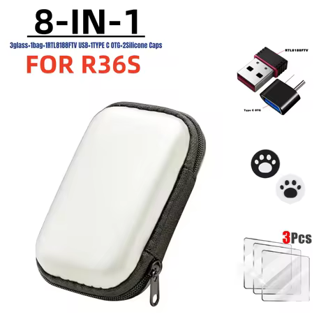 R36S (WiFi) RTL8188FTV USB Dongles and TYPE C OTG adaptor Screen Protector for R36S Retro Gaming con