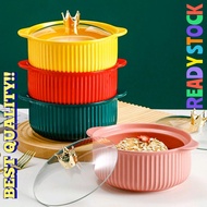 mangkuk tingkat Noodle Pot Chopsticks Gift Set Ceramic Bowl With Lid Doorgift Wedding Gift Dinnerware Mangkuk Pinggan
