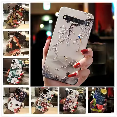 3D Relief Phone Case For TCL 10 Pro SE Case Floral Silicon Cover For TCL 10L 10 Pro Case 10Pro T799B