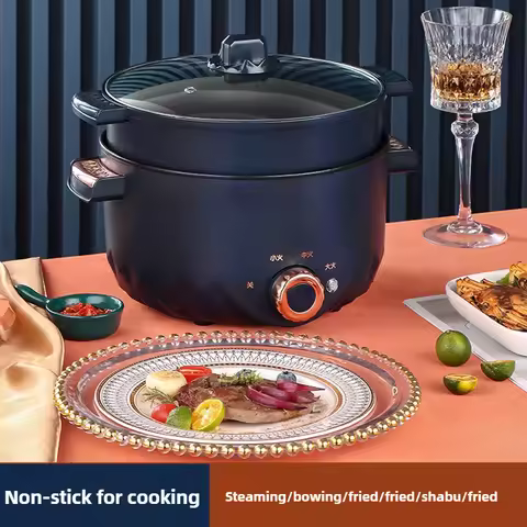 220V Non-stick Electric Hot Pot Multi Cooker Household Appliance Integrated Electric Frying Pan Home