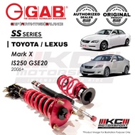 Lexus IS250 GSE20 2006+ / Toyota Mark X GRX120 - GAB SS Series Fully Adjustable Suspension / Coilove