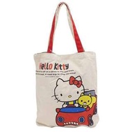 【日本原裝進口】Hello kitty 長筒帆布肩背包 側背包 手提包