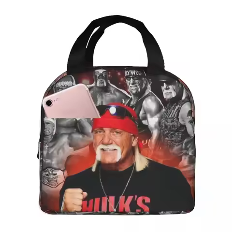 Hulk Hogan Hulkamania Real American Ripped Insulated Lunch Bag for Kid School Cooler Thermal Food Bo