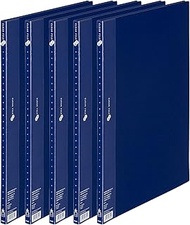Plus Clear File Super Economy FC-102EL 88-401 x 5 Vertical A3 20 Pockets, Navy, Set of 5
