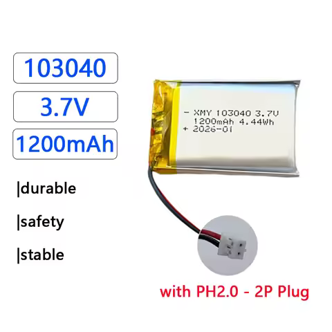 103040 3.7V 1200mAh Polymer Lithium Rechargeable Battery for GPS MP3 MP4 MP5 Bluetooth Headset PS4 C