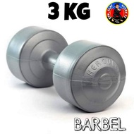 Pvc barbell 3 kg weight lifting dumbbell stamina dumbbell/
