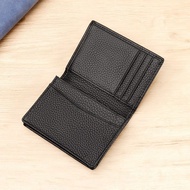 Men's Genuine Leather Business Card Card Holder Lychee Grain First Layer Cowhide Business Card Holde