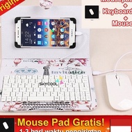 Bestseller Poble Keyboard And mouse For Android hp With Cute PU Leather Case Mini Keyboard hp Adjustable Holder Compatible With Keyboard hp Android Vivo Realme OPPO Huawei Samsung