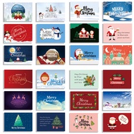 24 pcs/set Christmas Greeting Cards Folding Xmas Gift Card with Envelope Christmas Card Postcard Holiday Festival Blessing Cards