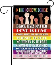 Terkki Equality in This House We Believe Garden Flag, Pride Rainbow Black Lives Matter Human Right S