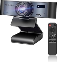 ROCWARE 4K Webcam with Remote, RC16 Computer Camera with Microphone,1080p 60fps FHD,AI Tracking,Priv