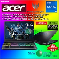 #AP061 USED ACER PREDATOR PH315-52 Gaming Laptop intel i7-9750H 16GB 512GB SSD NVIDIA RTX2060 RTX 20