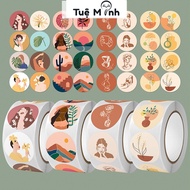 Roll of 500 round sealing stickers for King Packaging packaging boxes, decals, cute packaging decora