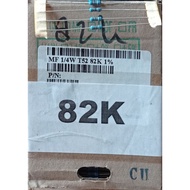82K Metal Resistor 1/4Watt MF 1/4W T52-82K-1% Taiwan Resistor