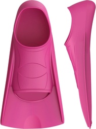 Swim Fins, Kids Swim Training Fins for Lap Swimming, Travel Size Flippers with Mesh Bag, Silicone Sw