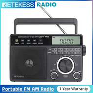 Retekess TR629 Portable Radio, AM/FM Shortwave Digital Radio with LCD Display, Support USB/TF, Suita