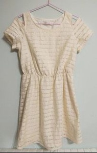 百貨公司專櫃品牌 NR 短洋裝 米白色蕾絲洋裝 9成新