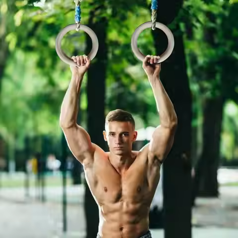 Rings Gymnastics 2 Pieces Calisthenics Grips Equipment Fitness Training Rings For Home Gym Fitness E