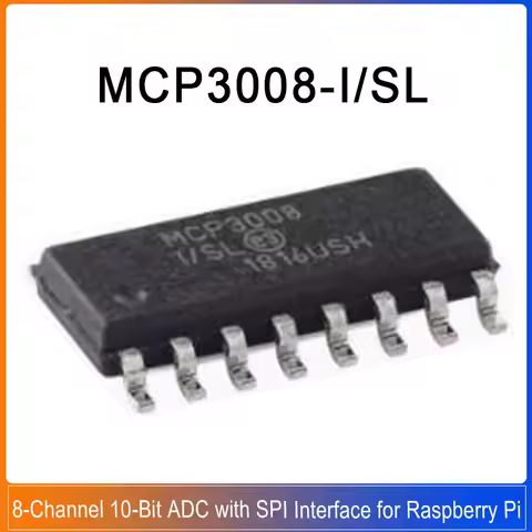 1-20PCS MCP3008-I/SL MCP3008 SOIC-16 Mcp 10-Bit 8-Channel ADC Chip Digital to Analog Converter IC Ch