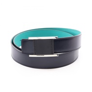 【สินค้ามือสอง】 เฮอร์มีส HERMES เข็มขัดแบบกลับด้านได้ สีดำ/เขียว หนังลูกวัว (Calfskin) เข็มขัดสำหรับผ