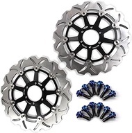 Arashi Front Brake Discs Rotors + Mounting Bolts Screws for Yamaha R1-Z 250 1997 / XJR 400 95-00 / F