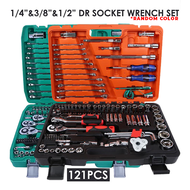 SRUNV / DEKECR-V G-10003 121PCS 1/4” & 3/8” & 1/2” Dr Socket Ratchet Combination Spanner Wrench Set 