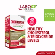 LABO Nutrition CHOLRestore Red Yeast Rice - Cholesterol Triglyceride Blood Lipid Cardiovascular Heart Health Support •  90 Capsules