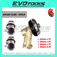 SPARE PART(BG328) : GEAR CASE-GOLD 24/26mmX4T 7T 9T/KEPALA GEAR CASE MESIN RUMPUT PARTS BG328 330 43