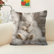 One piece Pillowcase Cuddling White Rabbits Pattern Pillow Cover