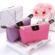Korean Style Striped Dumpling Cosmetic Bag Dumpling Bag Folding Makeup Wash Bag Carry Travel Storage Bag Factory Wholesa