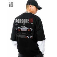 Porsche T-shirt 911GT3 RS supercar culture shirt Porsche men's cotton short sleeved shirt