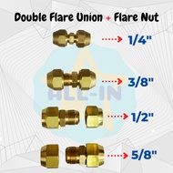 Brass Flare Union and Nut Set for Aircond Tube 1/4" to 5/8"