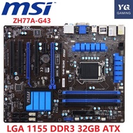 MSI ZH77A-G43 motherboard H77 DDR3 LGA 1155 for I3 I5 I7 CPU 32GB USB3.0 used motherboard