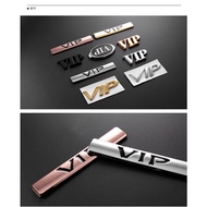 New Style Unique VIP Car Logo Car VIP Word Logo Side Logo Decorative Sticker Modified Metal Tail Log