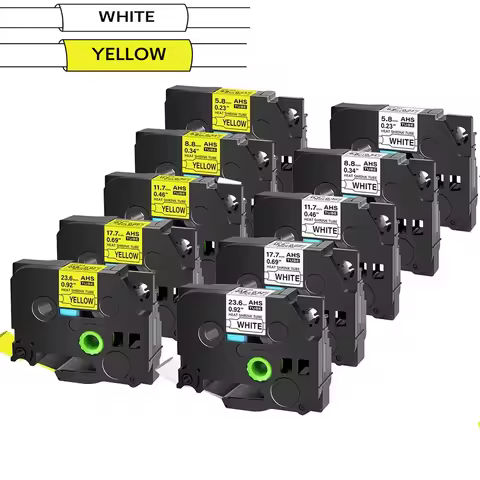 Cruxer Heat Shrink Tube Tape Compatible for Brother HSE-231 HSE-631 251 241 Tape 6/9/12/18/24mm Ribb