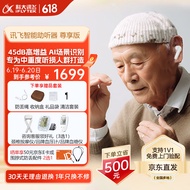 科大讯飞智能助听器尊享版 老年人助听器耳聋耳背无线入耳式蓝牙耳机助听器 中重度人群听损双耳降噪耳机 【尊享版白】32通道·适合中重度听损·45dB增益