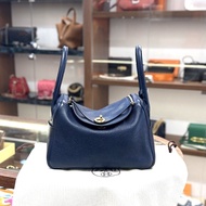 USED HERMES LINDY 26 2Z/BLUE NUIT TC GHW 午夜藍金扣 #愛馬仕