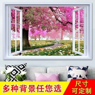 3D Simulation Window Stickers Living Room Bedroom Nature Landscape Background Wall Stickers Hotel B 