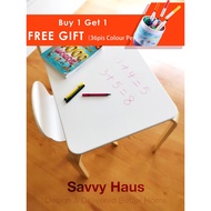 Erasable Children study table set with adjustable chair