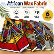 SUSANS Ankara Cotton Fabric - 6 Yards Colorful Patterned Material for Sewing