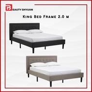 HAYDEN 2.0M Solid Wood King Bed Frame King Bedframe Katil King Kayu Katil Kayu Katil Divan King Divan King Size Bed