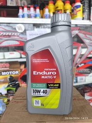oli mesin pertamina enduro matic v kemasan 1 liter sae 10w-40 di jamin asli dan original/oli motor m