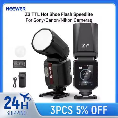NEEWER Z3 TTL Hot Shoe Flash Speedlite 100Ws 2.4G For Sony/Canon/Nikon Cameras, 3000mAh Flash Studio