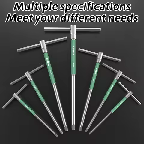 T Type Allen Hex Wrench Chrome T-shaped Hand Tool Extended T-Socket Wrench T/L 2/2.5/3/4/5/6/8/10mm 