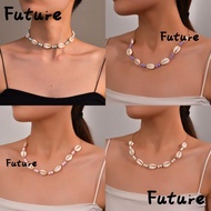 FUTURE Shell Braided Chain, Shell Adjustable Shell Beaded Necklace,  Purple/Blue/Pink/White Shell Ne