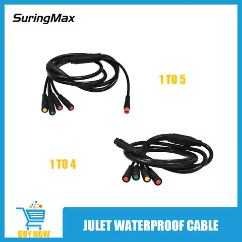 Waterproof Electric Bicycle Cable, Ebike Throttle, Brake Display, Light Connect, High Quality, 8, 9 