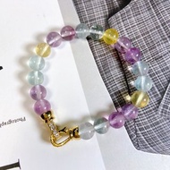 彩螢石//甜美糖果色系//鋯石金屬釦頭