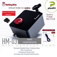 HM-03 : Desktop Mini Compressor for Airbrush (Including Hose Air Hose/ and Bonus Plug Adapter Shop) 