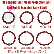 MFY St. Benedict Anti Usog Protection Anti Bad Spirit Red Bead Bracelet Blessed Baby to Adult Unisex
