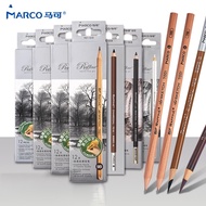 MARCO Raffine natural wood drawing pencil - Retail (2H - 14B, charcoal pencil)